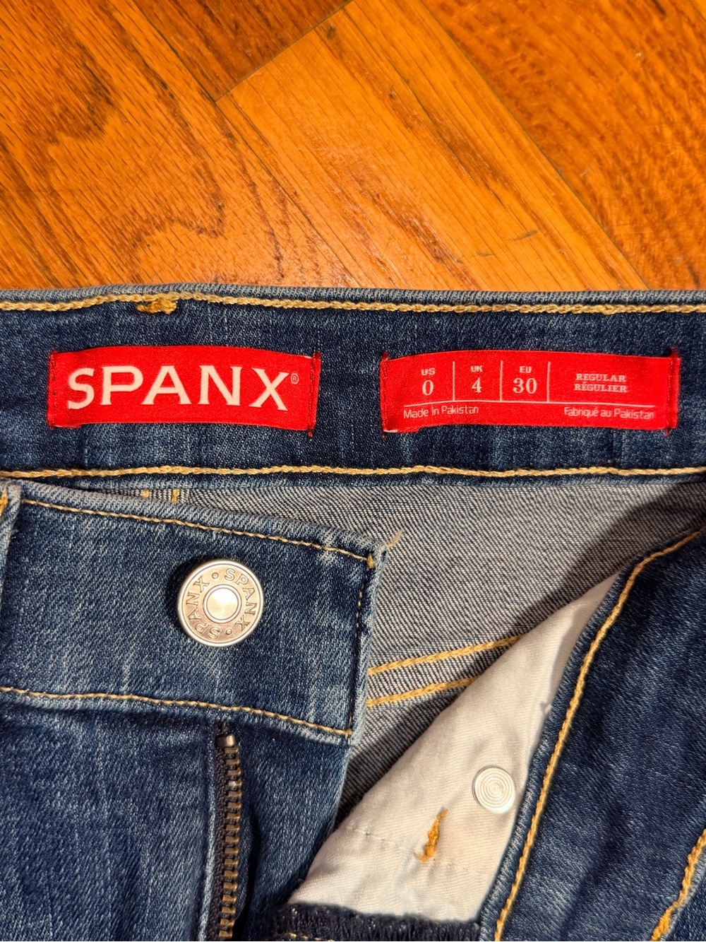SPANX High-Rise Straight-Leg Jeans in Indigo Blue 24